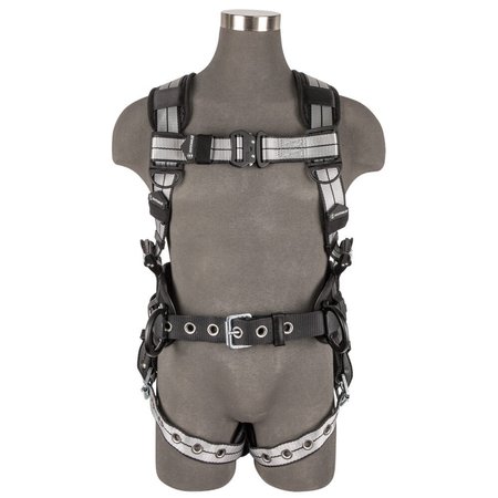 SAFEWAZE PRO+ Slate Construction Harness: Alu 3D, Alu QC Chest, TB Legs, XL 020-1192